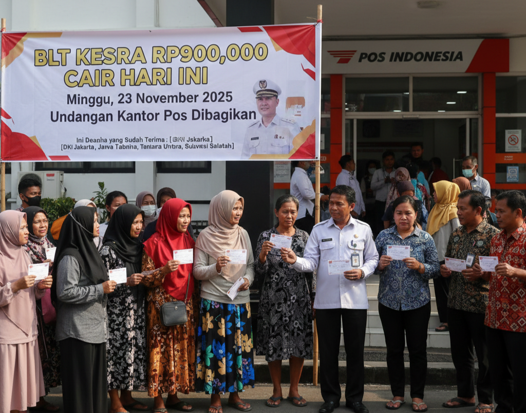 BLT Kesra Rp900.00Cair Hari Ini, Minggu 23 November 2025: Undangan Kantor Pos Dibagikan, Ini Daerah yang Sudah Terima
