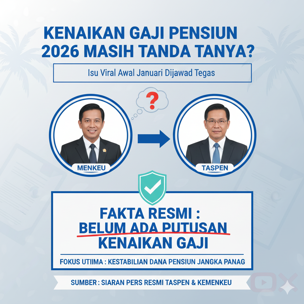 Kenaikan Gaji Pensiun 2026 Masih Tanda Tanya? Isu Viral Awal Januari Dijawab Tegas TASPEN dan Menkeu