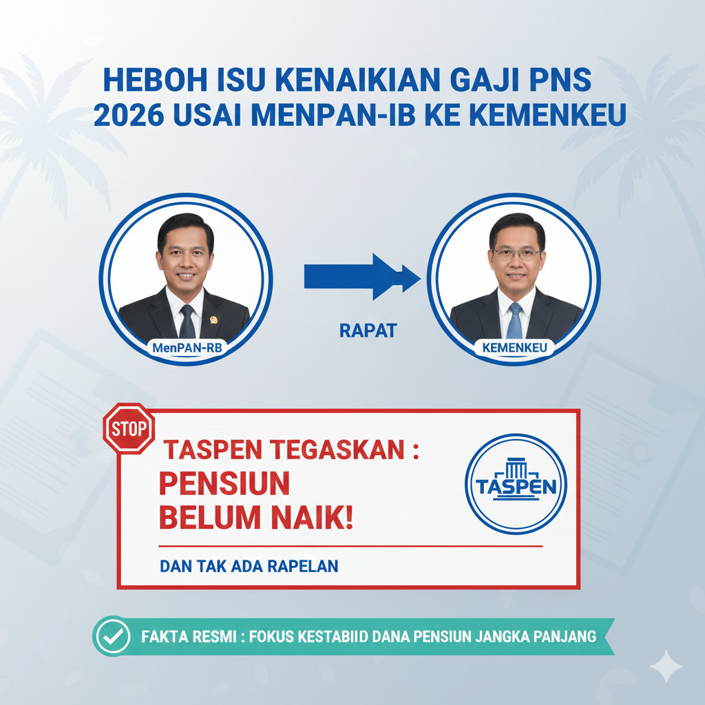 Heboh Isu Kenaikan Gaji PNS 2026 Usai MenPAN-RB ke Kemenkeu, TASPEN Tegaskan Pensiun Belum Naik dan Tak Ada Rapelan