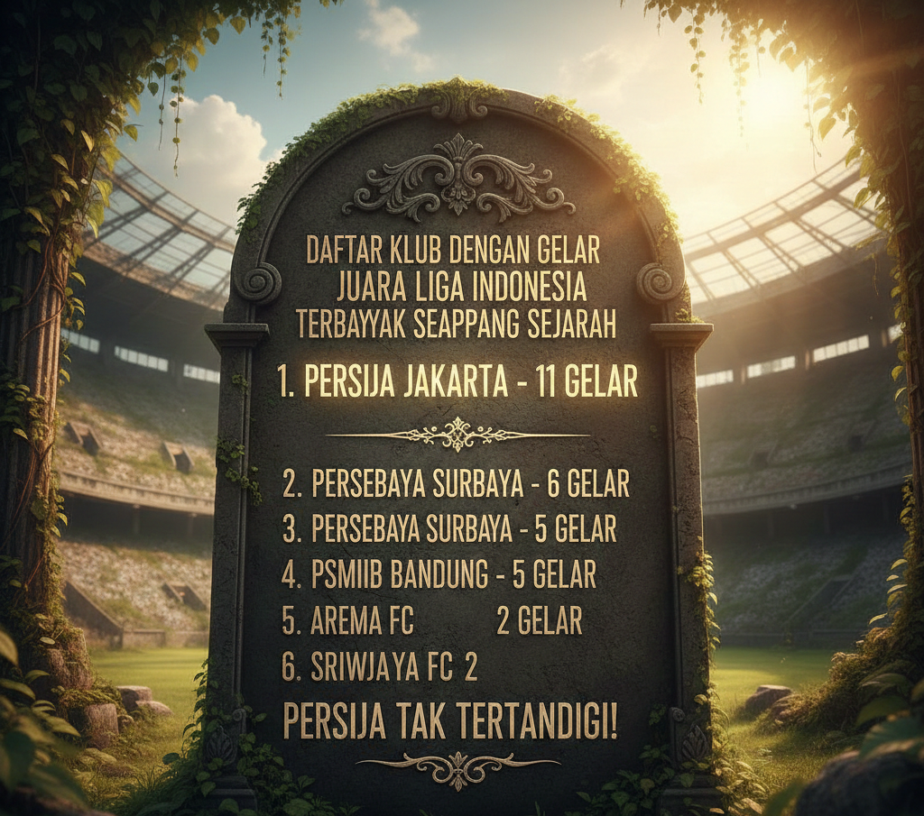 Daftar Klub dengan Gelar Juara Liga Indonesia Terbanyak Sepanjang Sejarah, Persija Tak Tertandingi!