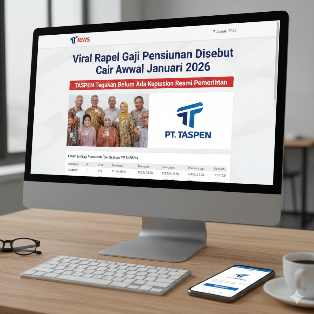 Viral Rapel Gaji Pensiunan Disebut Cair Awal Januari 2026, TASPEN Tegaskan Belum Ada Keputusan Resmi Pemerintah