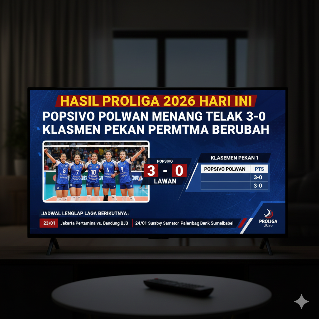 Hasil Proliga 2026 Hari Ini: Popsivo Polwan Menang Telak 3-0, Klasemen Pekan Pertama Berubah dan Jadwal Lengkap Laga Berikutnya
