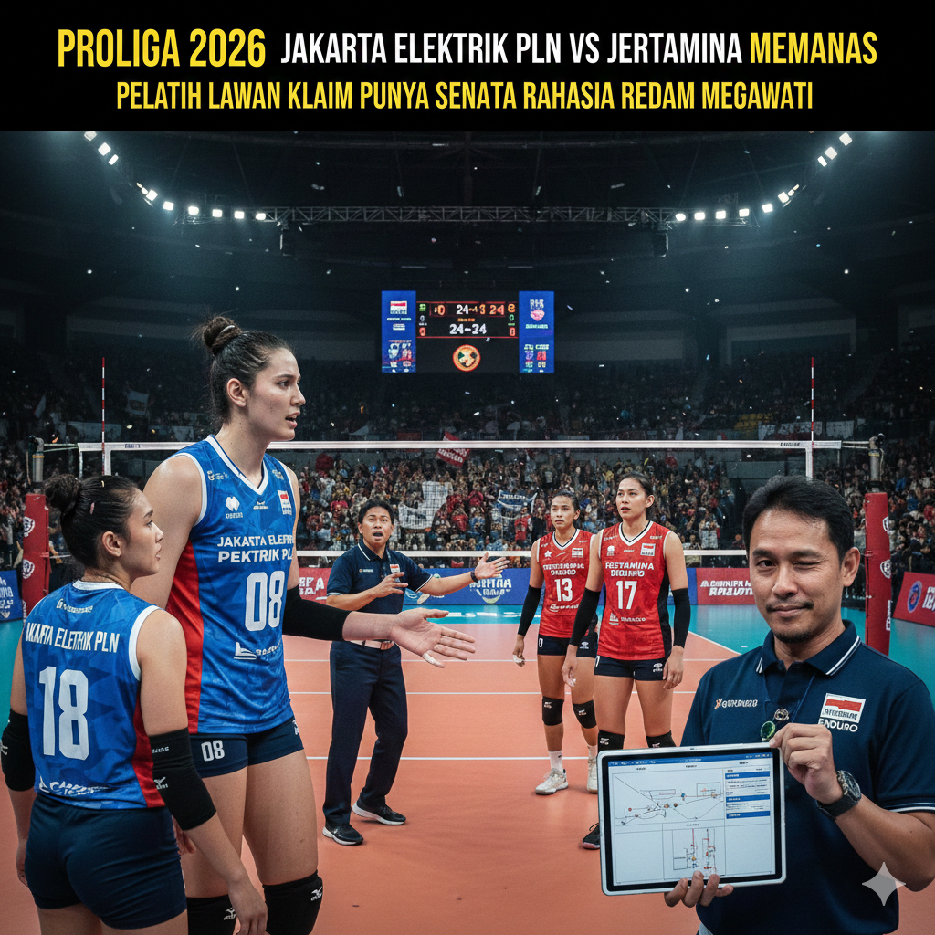 Proliga 2026 Jakarta Elektrik PLN vs Jakarta Pertamina Enduro Memanas, Pelatih Lawan Klaim Punya Senjata Rahasia Redam Megawati