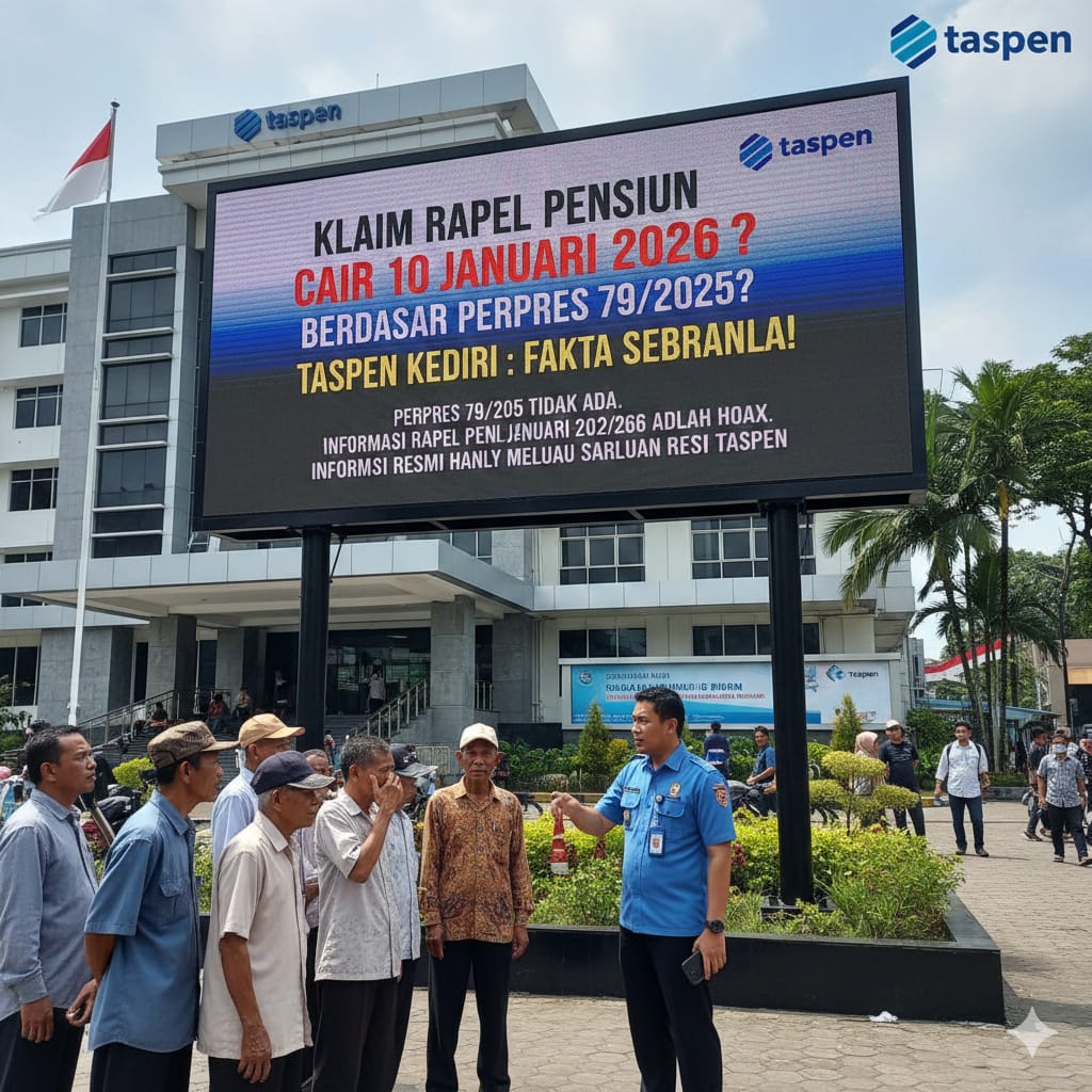Viral Klaim Rapel Pensiun Cair 10 Januari 2026 Disebut Berdasar Perpres 79/2025, Taspen Kediri Tegaskan Fakta Sebenarnya