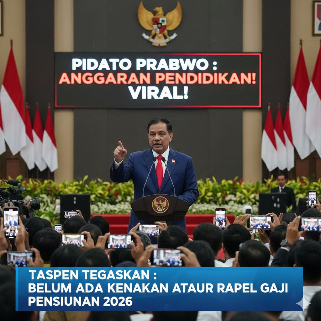 Pidato Prabowo Soal Anggaran Pendidikan Viral, TASPEN Tegaskan Belum Ada Kenaikan atau Rapel Gaji Pensiunan 2026
