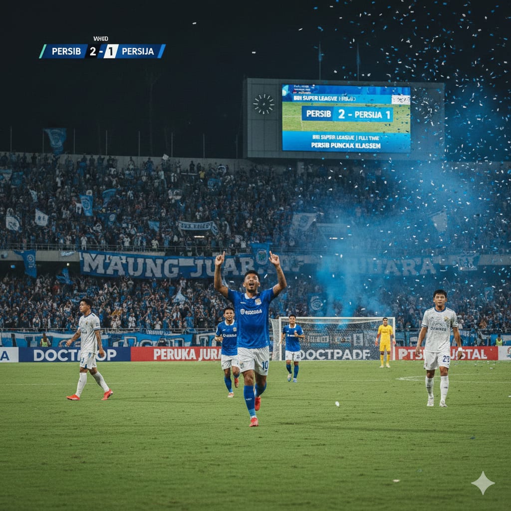 Persib Bandung vs Persija Jakarta: Drama Akhir Laga El Clasico, Maung Bandung Puncaki Klasemen BRI Super League