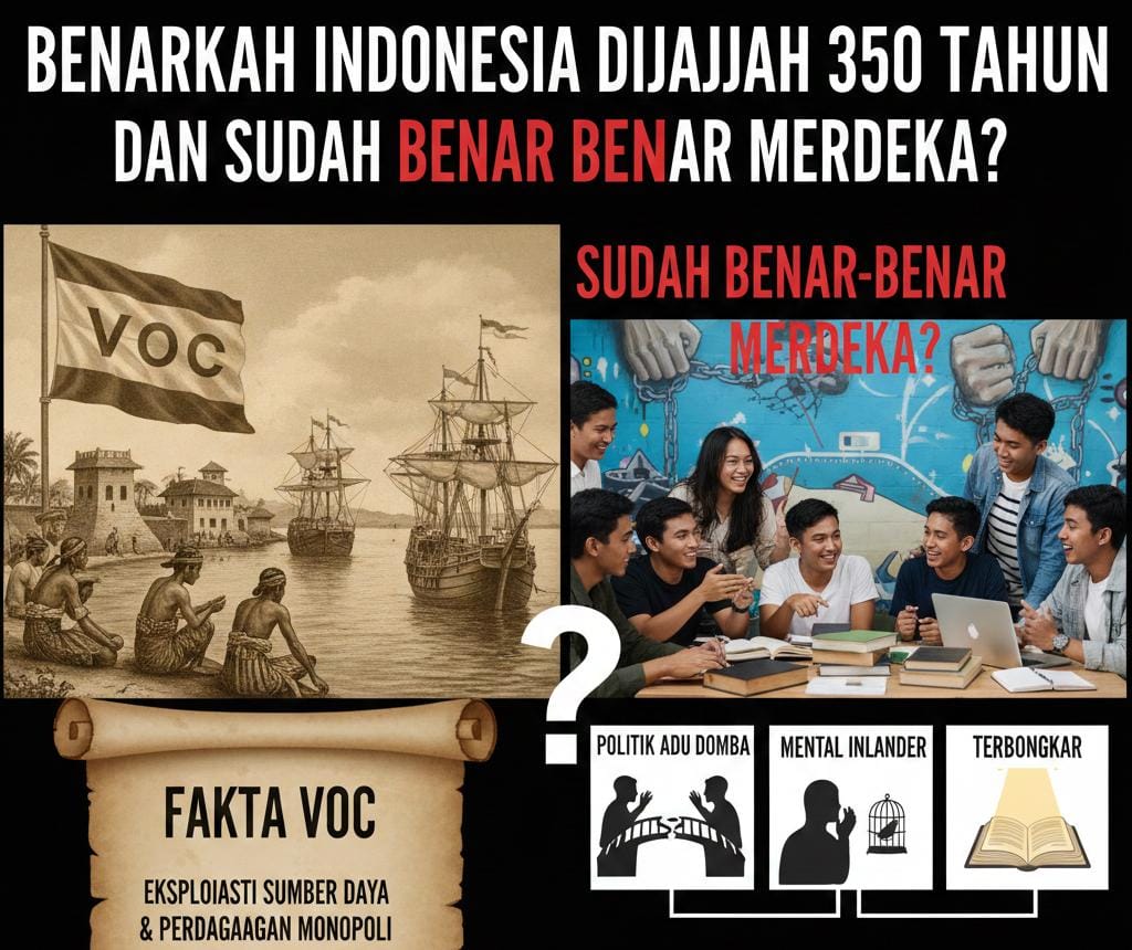 Benarkah Indonesia Dijajah 350 Tahun dan Sudah Benar-Benar Merdeka? Fakta VOC, Politik Adu Domba, hingga Mental Inlander Terbongkar