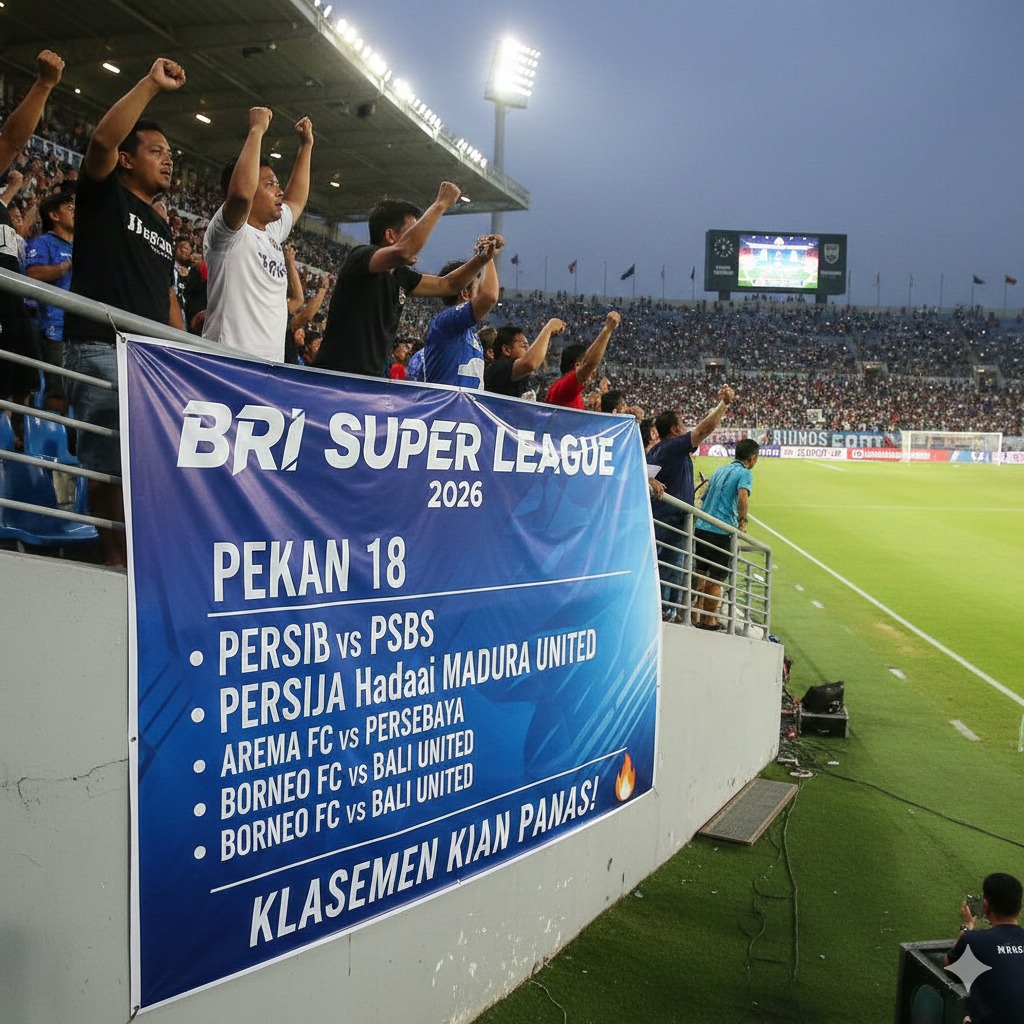 Jadwal BRI Super League 2026 Pekan 18 Lengkap: Persib vs PSBS, Persija Hadapi Madura United, Klasemen Kian Panas