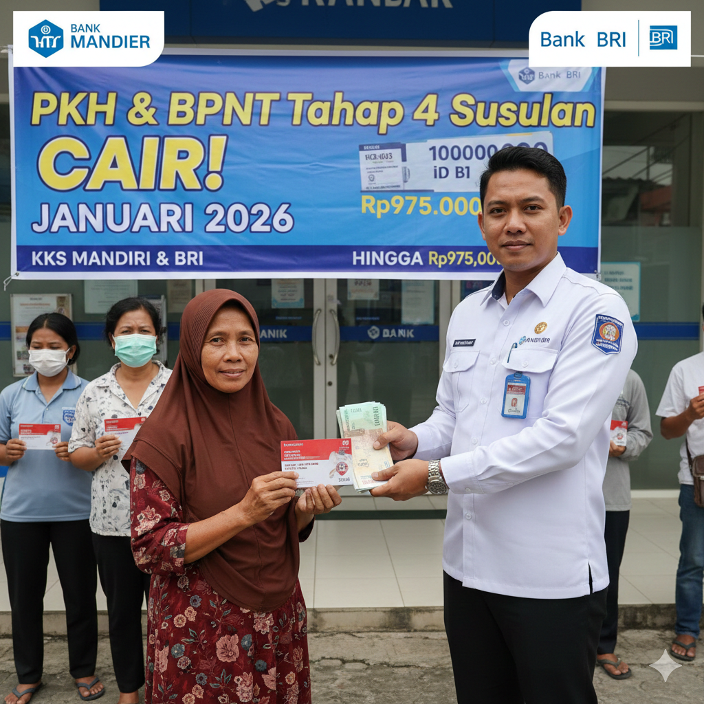 PKH dan BPNT Tahap 4 Susulan Mulai Cair Januari 2026, KKS Mandiri dan BRI Masuk hingga Rp975.000
