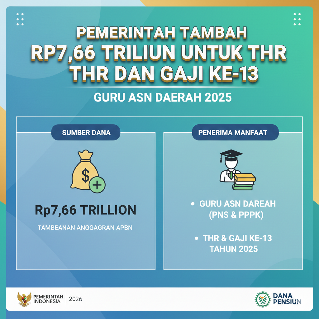 Pemerintah Tambah Rp7,66 Triliun untuk THR dan Gaji ke-13 Guru ASN Daerah 2025
