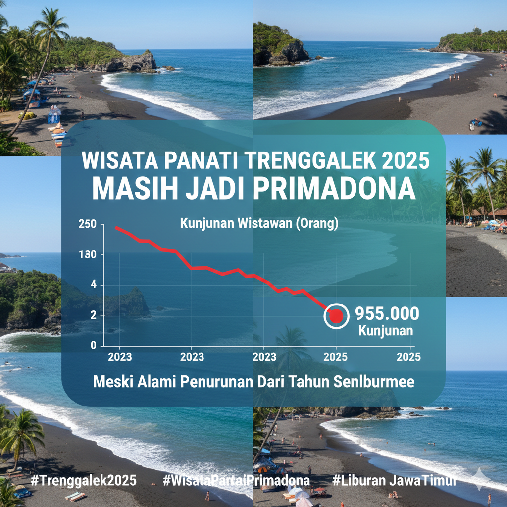 Wisata Pantai Trenggalek 2025 Masih Jadi Primadona, Kunjungan Tembus 955 Ribu Meski Alami Penurunan
