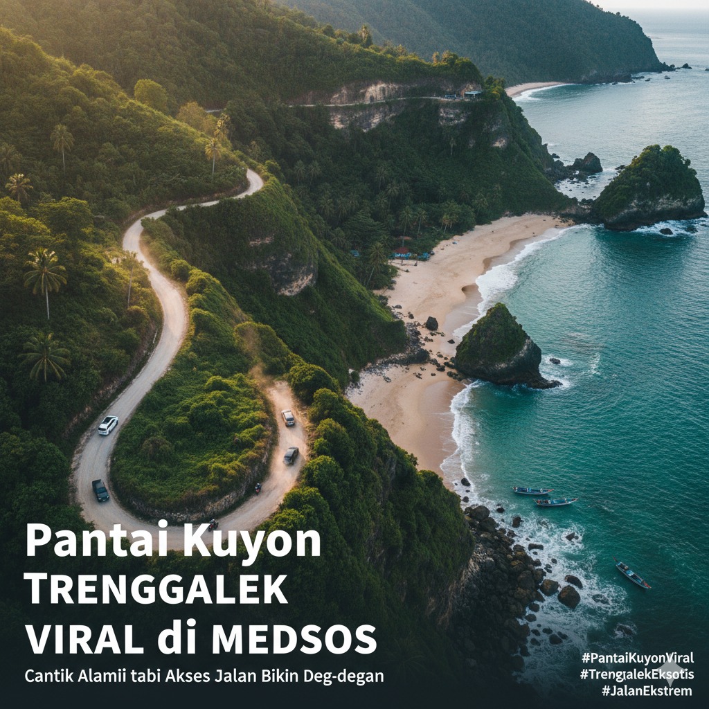 Pantai Kuyon Trenggalek Viral di Medsos, Cantik Alami tapi Akses Jalan Bikin Deg-degan
