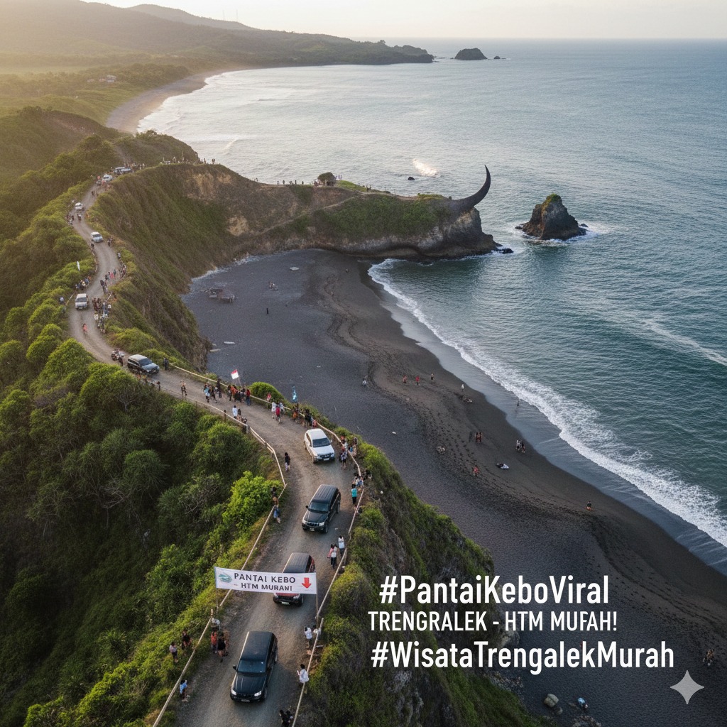Pantai Kebo Trenggalek Viral di Media Sosial, Akses Menantang hingga HTM Murah Jadi Daya Tarik Wisatawan