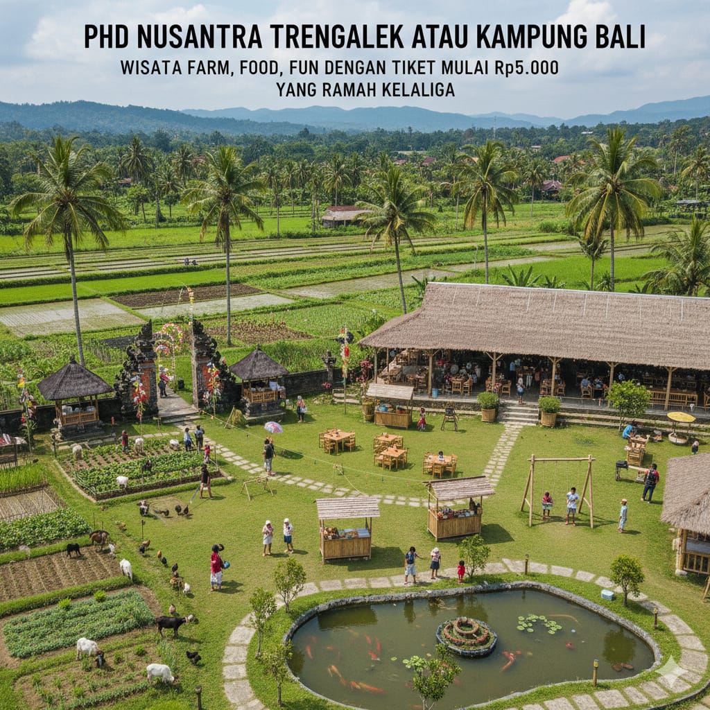 PHD Nusantara Trenggalek atau Kampung Bali, Wisata Farm, Food, Fun dengan Tiket Mulai Rp5.000 yang Ramah Keluarga