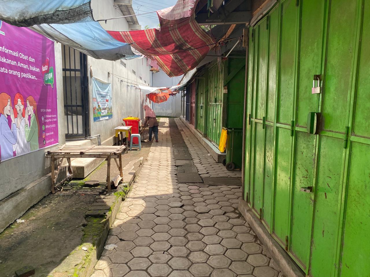 Tampak kondisi pasar Kamulan, Kecamatan Durenan, Kabupaten Trenggalek, yang masih perlu perhatian dan peningkatan fasilitas.