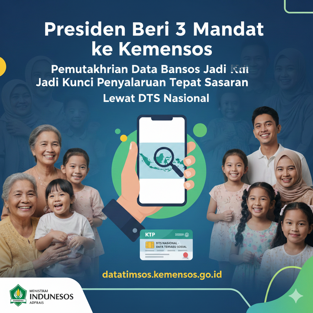 Presiden Beri 3 Mandat ke Kemensos, Pemutakhiran Data Bansos Jadi Kunci Penyaluran Tepat Sasaran Lewat DTS Nasional