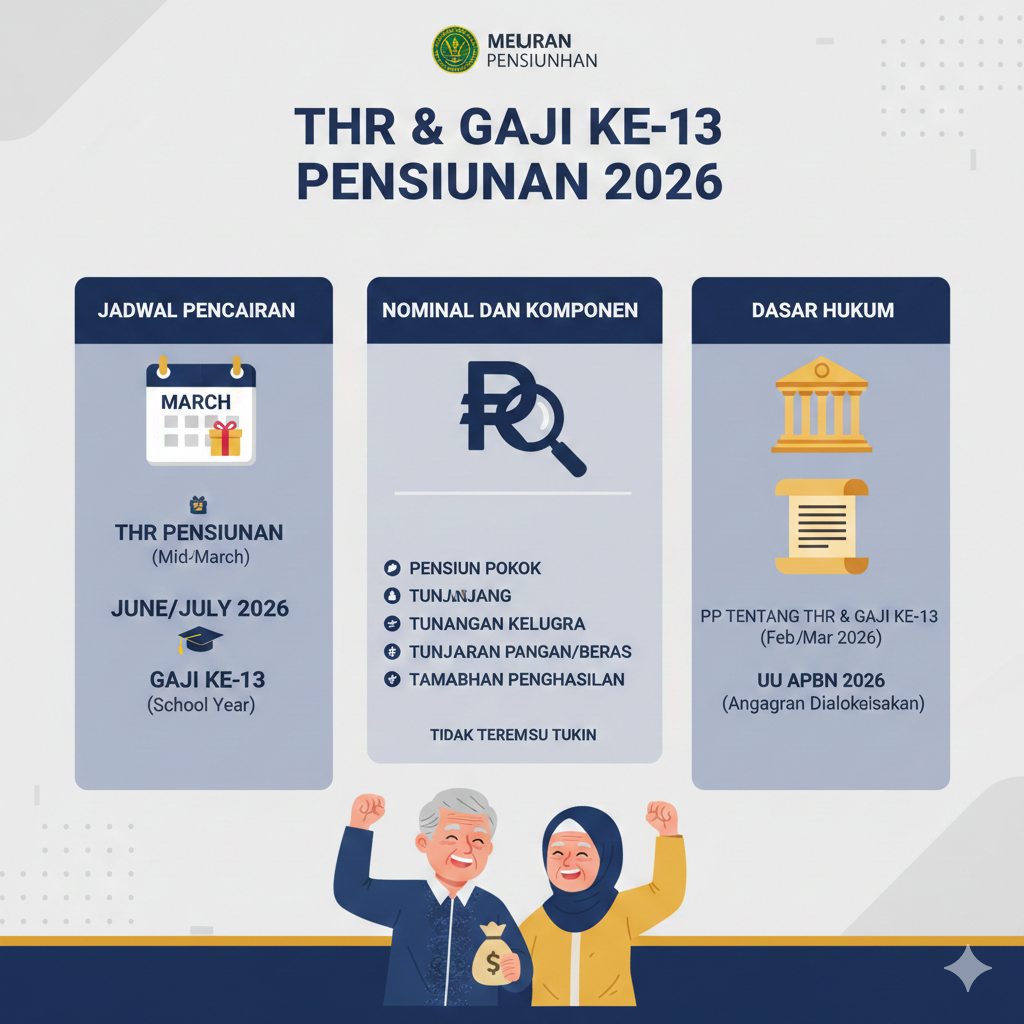 Gaji ke-13 dan THR Pensiunan 2026 Dipastikan Ada, Ini Penjelasan Resmi Pemerintah soal Jadwal, Nominal, dan Dasar Hukumnya