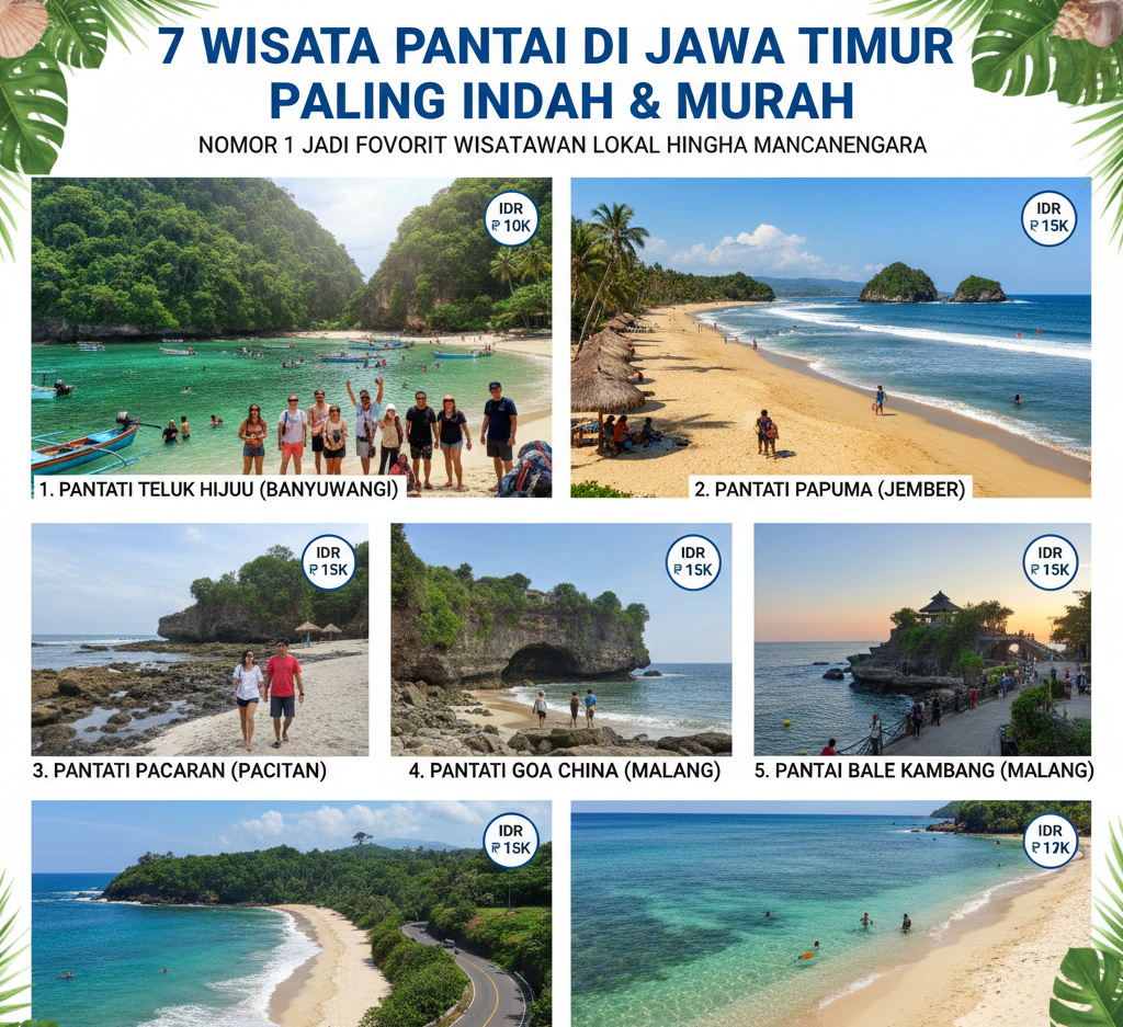 7 Wisata Pantai di Jawa Timur Paling Indah dan Murah, Nomor 1 Jadi Favorit Wisatawan Lokal hingga Mancanegara