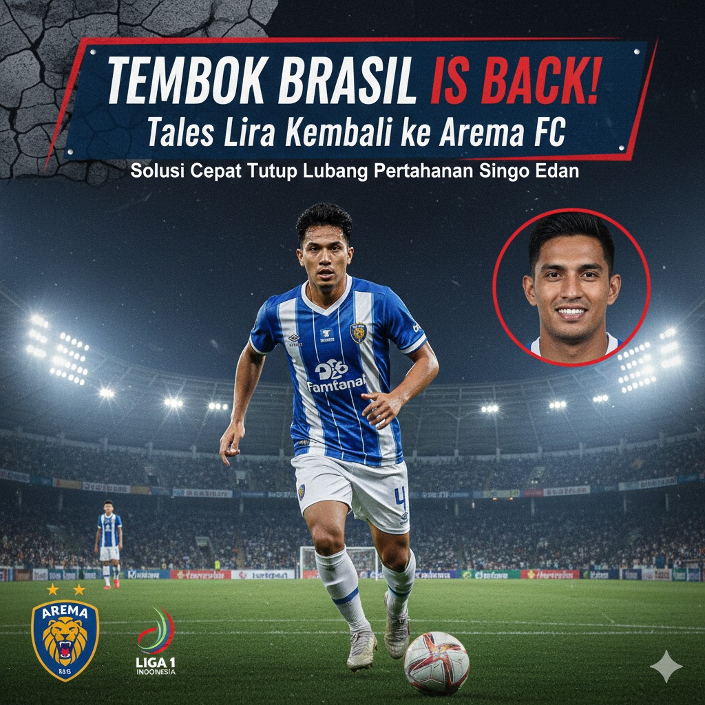 Tembok Brasil Is Back! Tales Lira Kembali ke Arema FC, Solusi Cepat Tutup Lubang Pertahanan Singo Edan