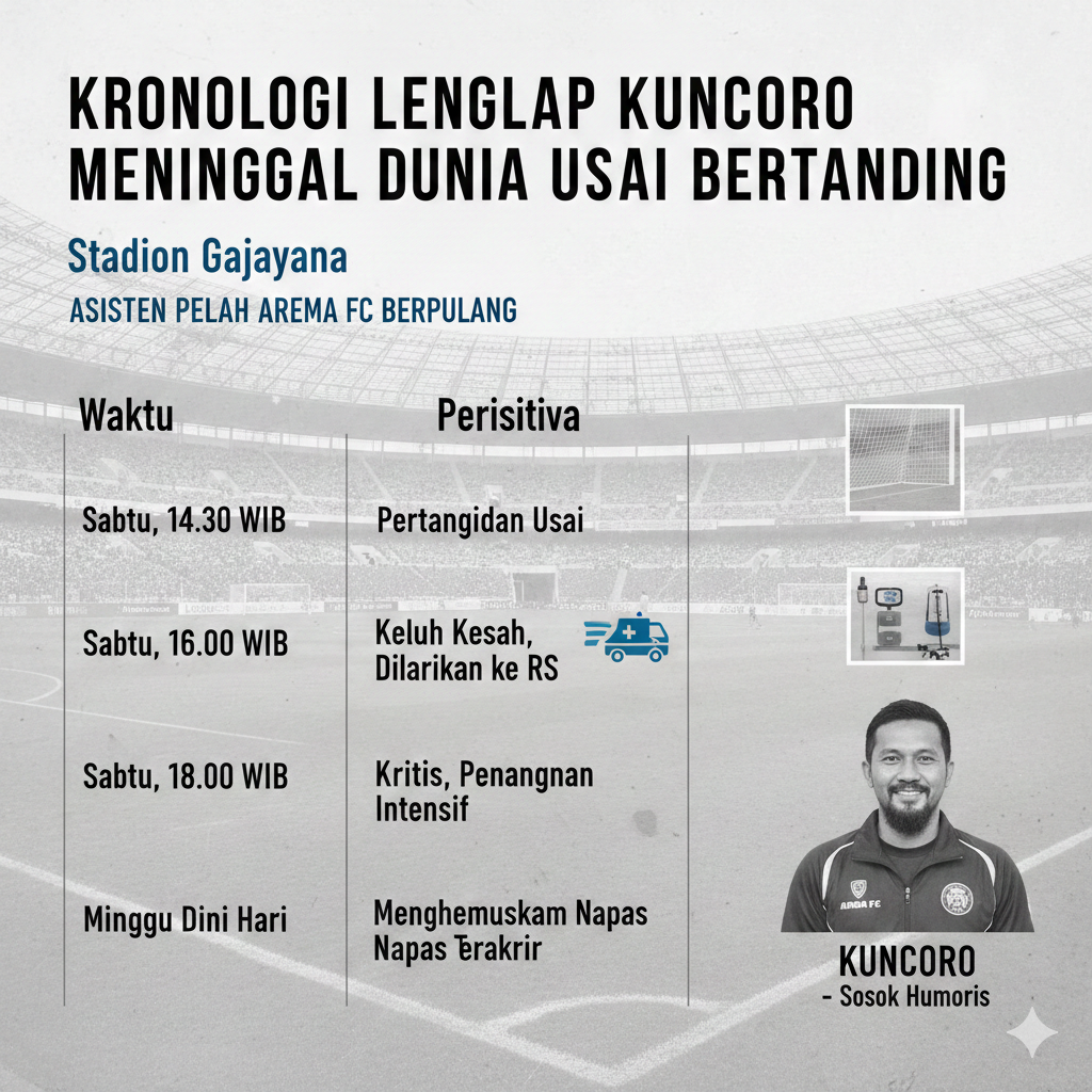 Kronologi Lengkap Kuncoro Meninggal Dunia Usai Bertanding di Stadion Gajayana, Sosok Humoris Asisten Pelatih Arema FC Berpulang