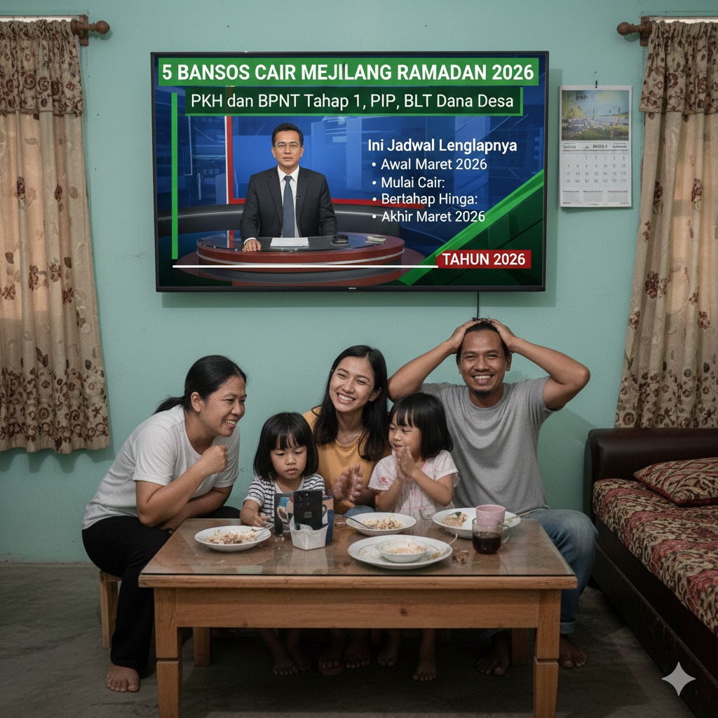 5 Bansos Cair Menjelang Ramadan 2026, PKH dan BPNT Tahap 1 hingga PIP dan BLT Dana Desa Ini Jadwal Lengkapnya