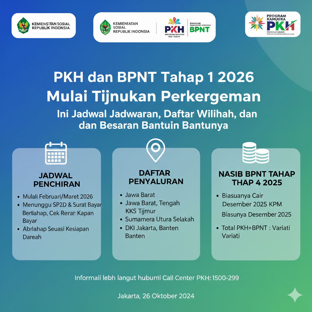 PKH dan BPNT Tahap 1 2026 Mulai Tunjukkan Perkembangan, Ini Jadwal Pencairan, Daftar Wilayah, dan Besaran Bantuannya