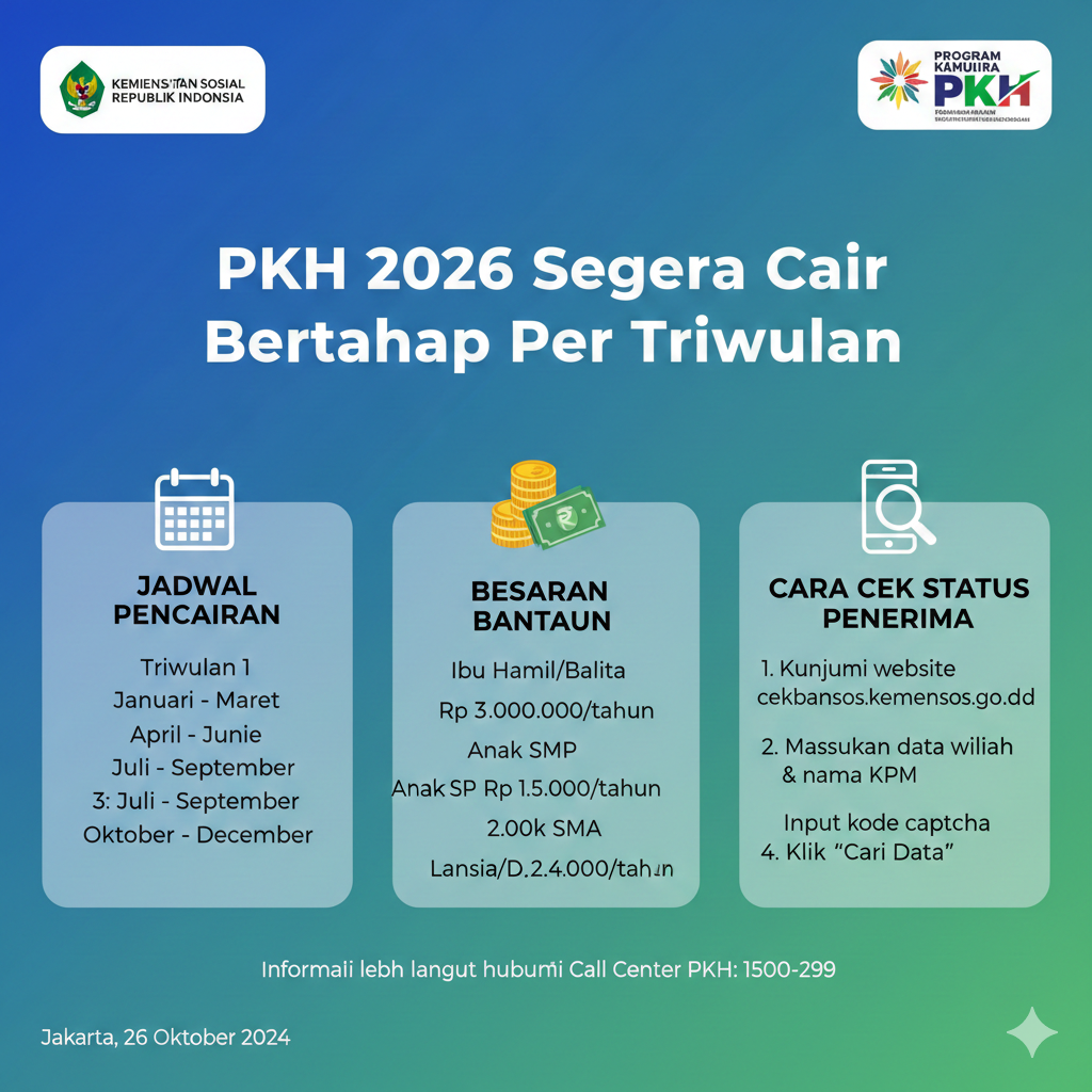 PKH 2026 Segera Cair Bertahap Per Triwulan, Ini Jadwal Pencairan, Besaran Bantuan, dan Cara Cek Status Penerima