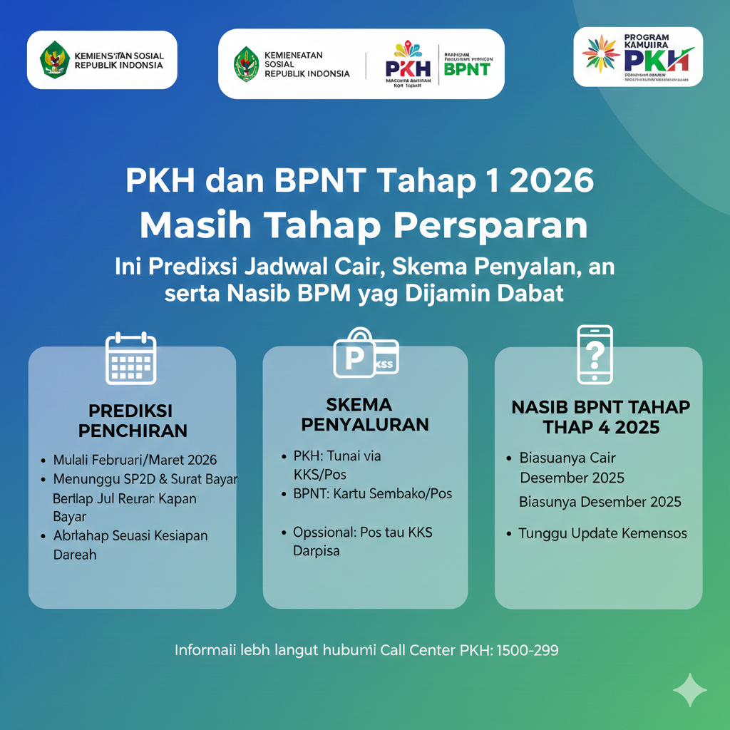 PKH dan BPNT Tahap 1 2026 Masih Tahap Persiapan, Ini Prediksi Jadwal Cair, Skema Pos&ndash;KKS, serta Nasib BPNT Tahap 4 2025