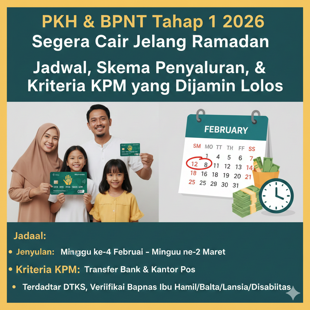 PKH dan BPNT Tahap 1 2026 Segera Cair Jelang Ramadan, Ini Jadwal, Skema Penyaluran, dan Kriteria KPM yang Dijamin Lolos