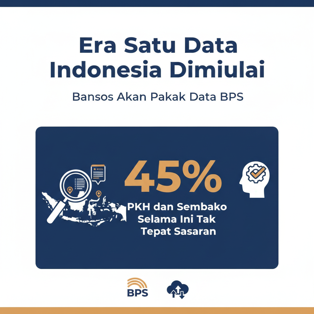 Era Satu Data Indonesia Dimulai, Bansos Akan Pakai Data BPS: 45 Persen PKH dan Sembako Selama Ini Tak Tepat Sasaran