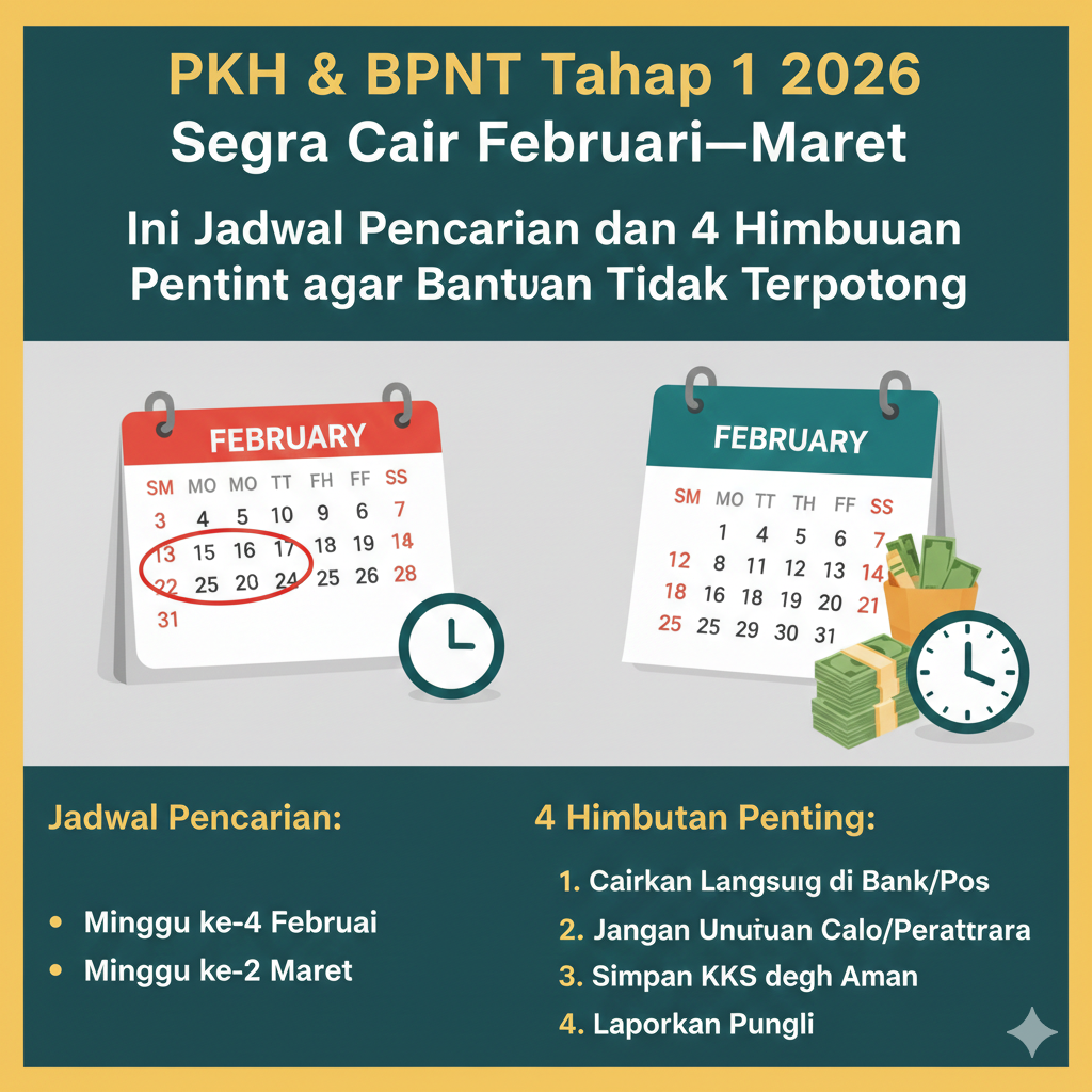 PKH dan BPNT Tahap 1 2026 Segera Cair Februari&ndash;Maret, Ini Jadwal Pencairan dan 4 Himbauan Penting agar Bantuan Tidak Terpotong