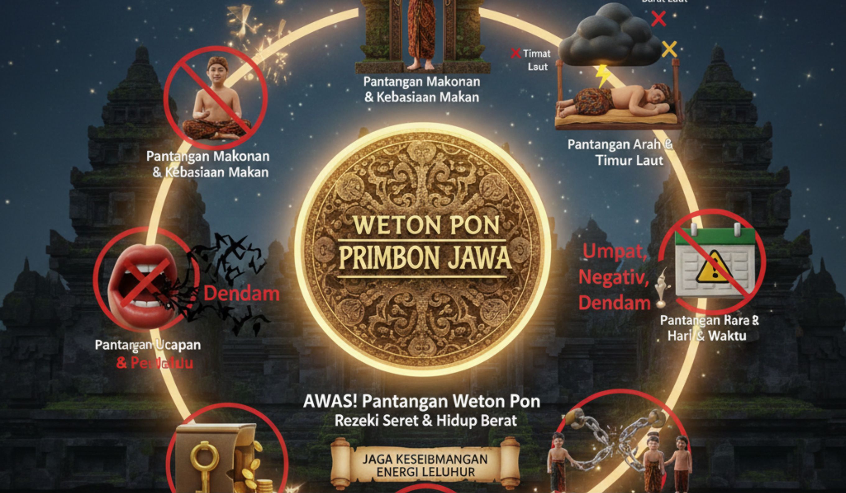 Pantangan Weton Pon wajib dihindari. Salah langkah bisa bikin rezeki seret dan hidup terasa berat menurut Primbon Jawa.