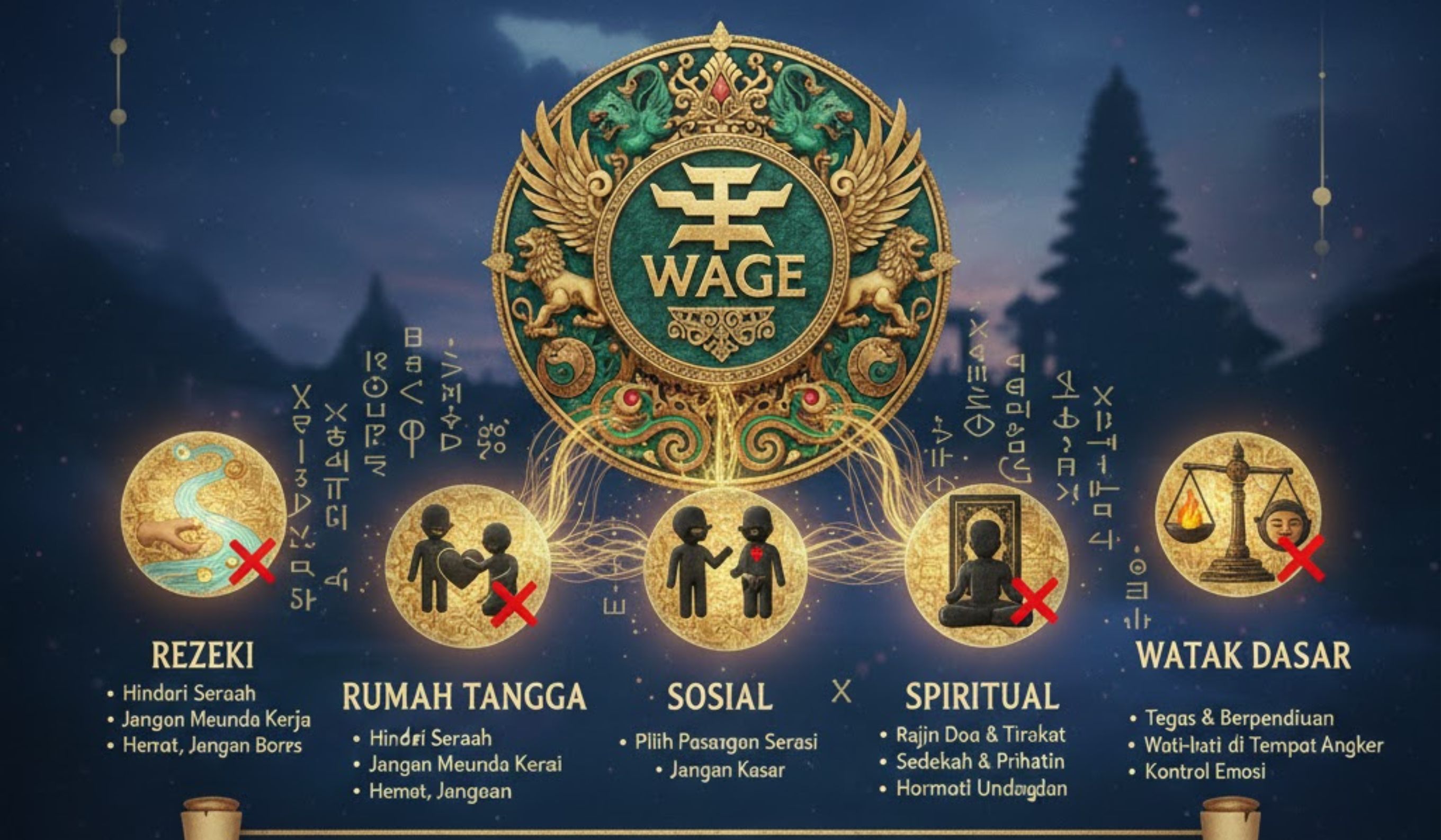 Pantangan Weton Wage dipercaya memengaruhi rezeki, rumah tangga, dan takdir hidup menurut primbon Jawa. Simak penjelasan lengkapnya.