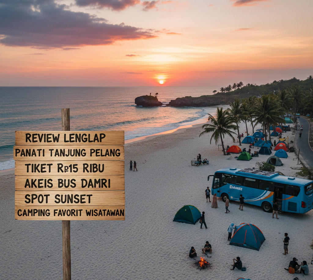 Review Lengkap Pantai Tanjung Penyu Malang, Tiket Rp15 Ribu, Akses Bus Damri, Spot Sunset hingga Camping Favorit Wisatawan