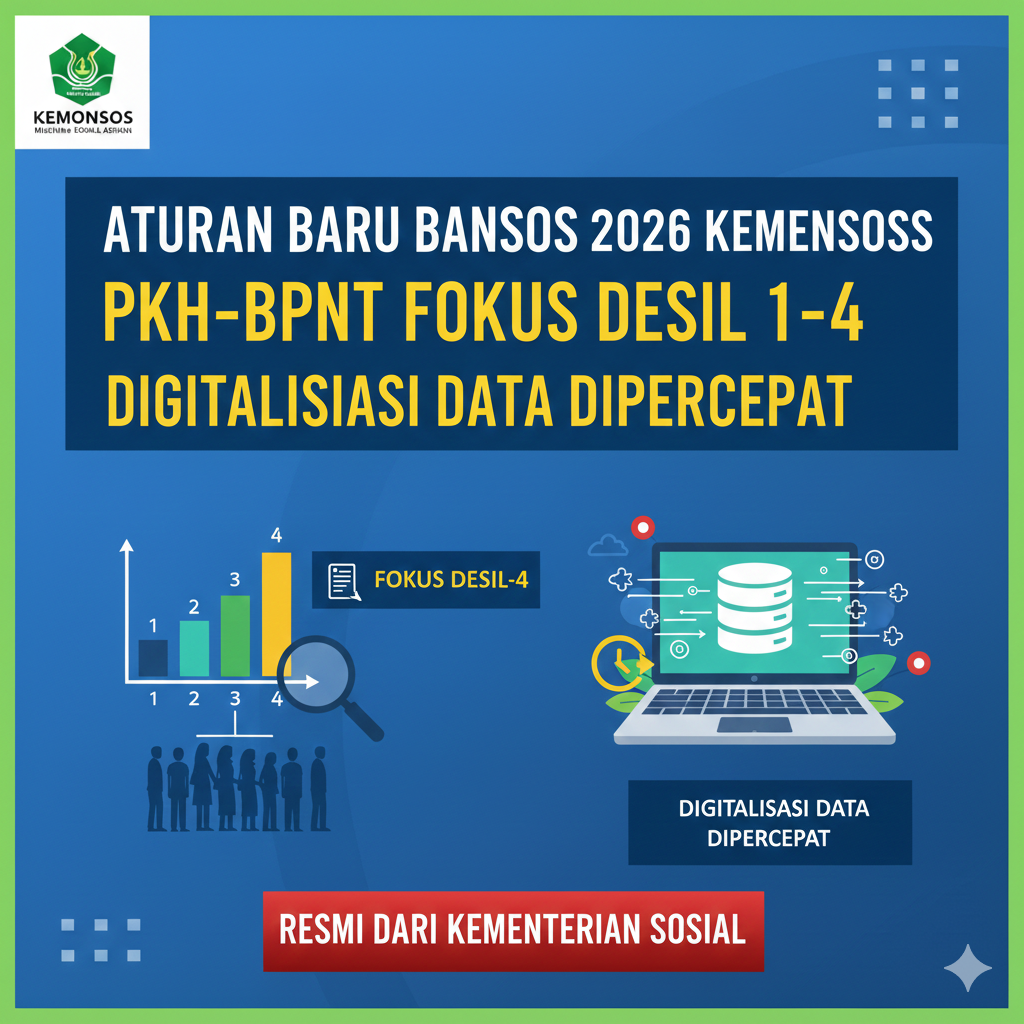 Aturan Baru Bansos 2026 Ditegaskan Kemensos, PKH&ndash;BPNT Fokus Desil 1&ndash;4 dan Digitalisasi Data Dipercepat