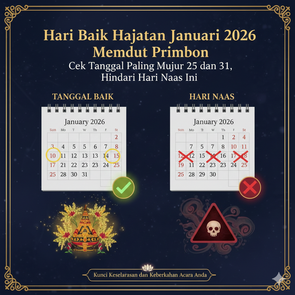 Hari Baik Hajatan Januari 2026 Menurut Primbon: Cek Tanggal Paling Mujur 25 dan 31, Hindari Hari Naas Ini