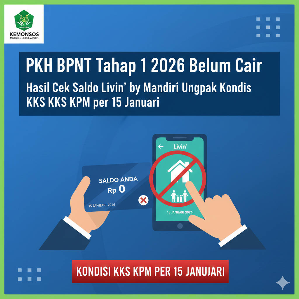 PKH BPNT Tahap 1 2026 Belum Cair, Hasil Cek Saldo Livin&rsquo; by Mandiri Ungkap Kondisi KKS KPM per 15 Januari