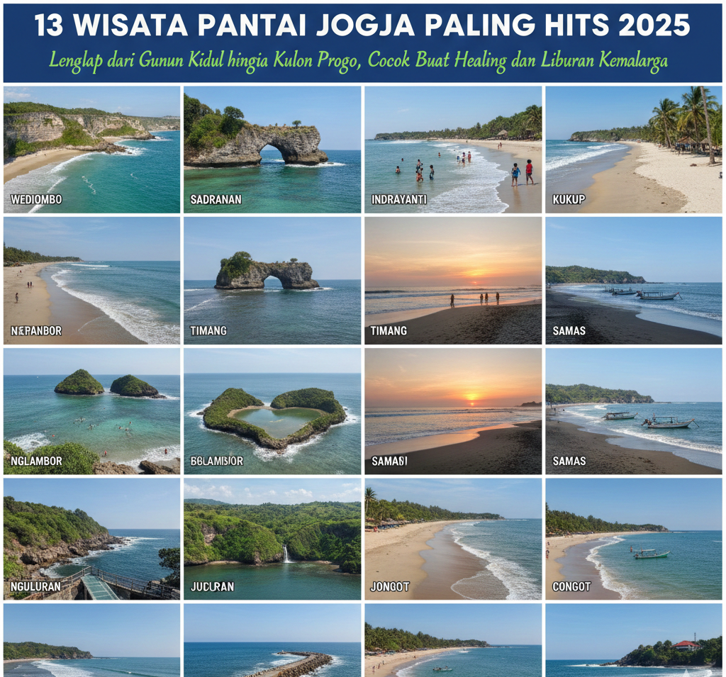 13 Wisata Pantai Jogja Paling Hits 2025, Lengkap dari Gunung Kidul hingga Kulon Progo, Cocok Buat Healing dan Liburan Keluarga