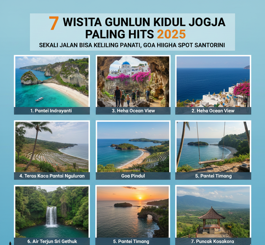 7 Wisata Gunung Kidul Jogja Paling Hits 2025, Sekali Jalan Bisa Keliling Pantai, Goa hingga Spot Santorini