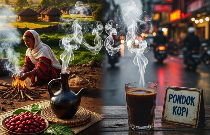 Sejarah kopi dunia dari Ethiopia hingga Pondok Kopi Jakarta. Minuman pahit ini mengubah budaya, ekonomi, dan peradaban manusia.