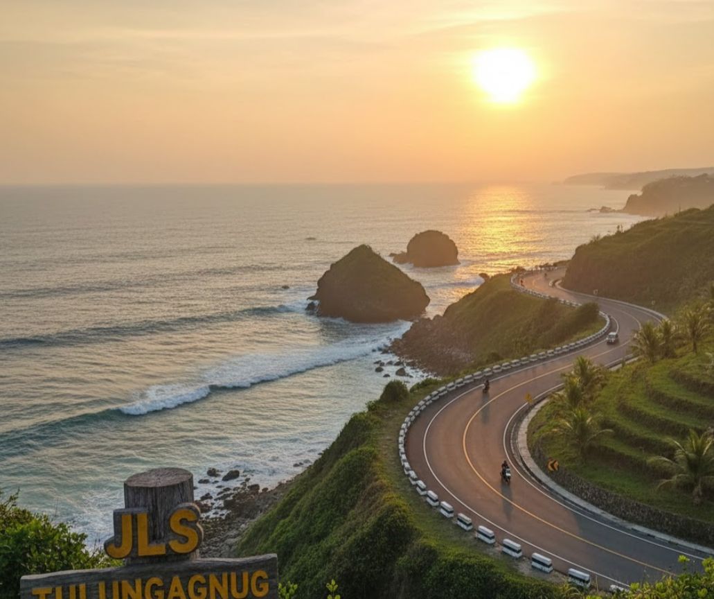 Jalur Lintas Selatan Trenggalek&ndash;Tulungagung, Panorama Pantai Selatan 18 Km yang Disebut-sebut Jadi Jalan Terindah di Jawa Timur