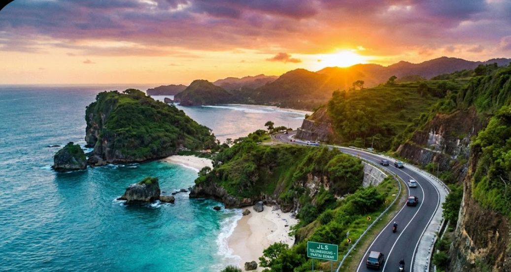 Pantai Molang Blitar Mendadak Viral, Ribuan Orang Padati Tebing Sunset di Jalur Lintas Selatan, Ramai Bakul hingga Malam Hari