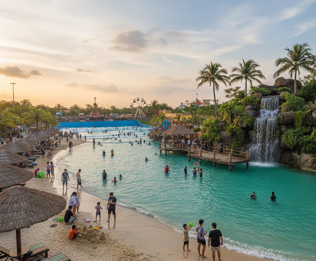 Pantai Buatan Wanagria Bogor Viral, Tiket Cuma Rp7.500 tapi Fasilitasnya Lengkap dan Serasa di Pantai Asli
