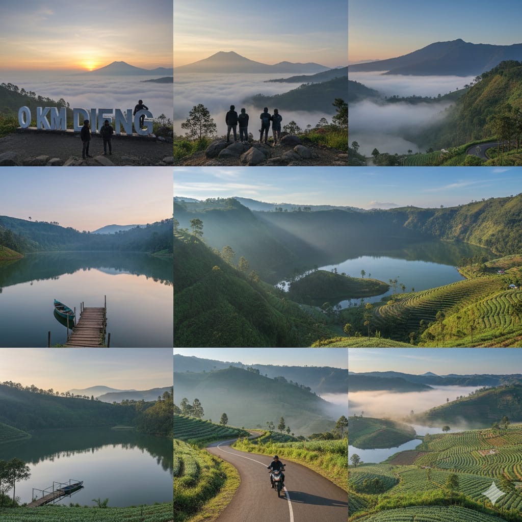 Wisata Dieng Plateau menawarkan sunrise Sikunir, Telaga Menjer, kuliner khas, hingga pemandian air panas dalam trip 3 hari 2 malam.