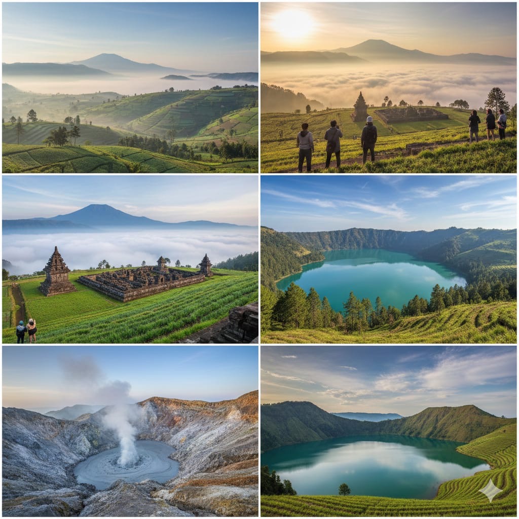 Wisata Dieng menawarkan 10 destinasi favorit dari candi, telaga, hingga golden sunrise yang selalu ramai dikunjungi wisatawan.