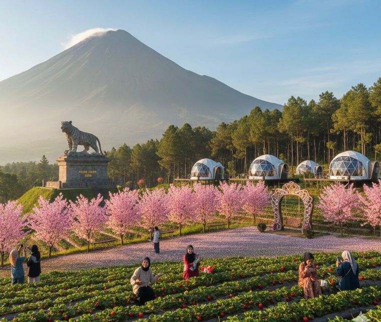 Wisata Gunung Keramat Sentul Bogor viral! Tiket Rp25 ribu bisa hiking 945 mdpl, camping-glamping, air terjun, plus kolam renang.