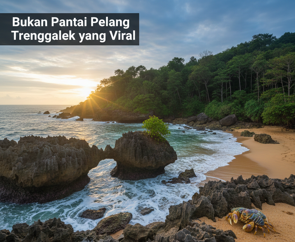 Bukan Pantai Pelang Trenggalek yang Viral, Lokasi di Perbatasan Kili-kili Ini Justru Menyimpan Panorama Sepi, Batu Karang Unik, hingga Undur-undur Bernilai Tinggi