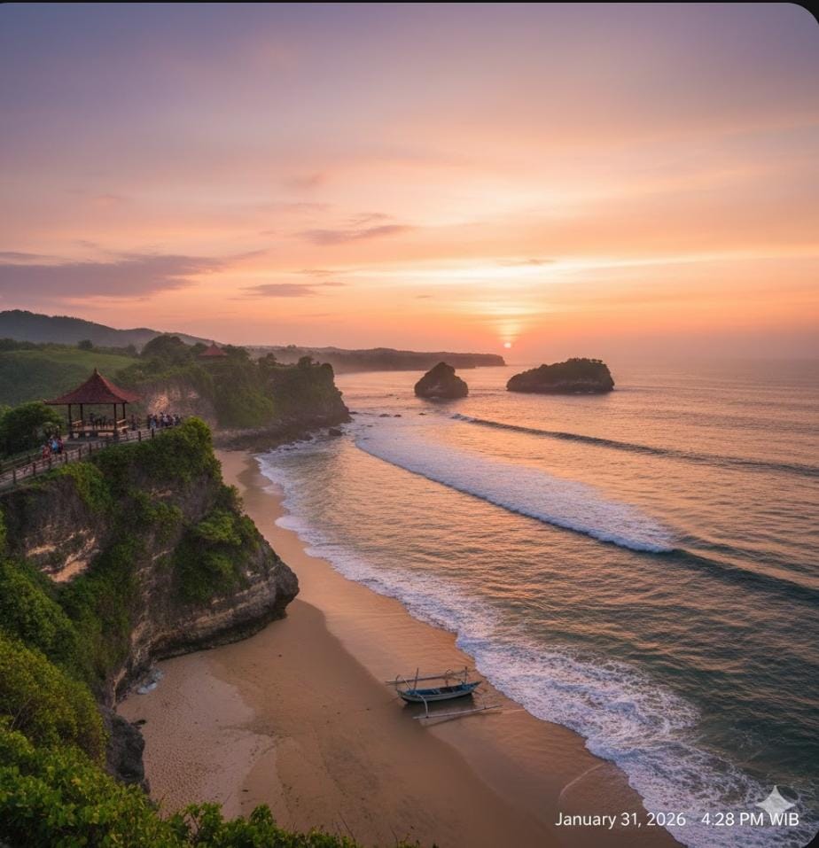 Pantai Pacitan menawarkan wisata bahari lengkap, dari pantai hits hingga tersembunyi seperti Nyawiji, Klayar, Kasap, dan Karang Bolong.