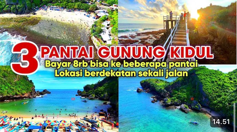 3 pantai cantik di Gunung Kidul Jogja: Ngerenehan, Ngobaran, Nguyahan. Tiket Rp8.000, view estetik, seafood segar!