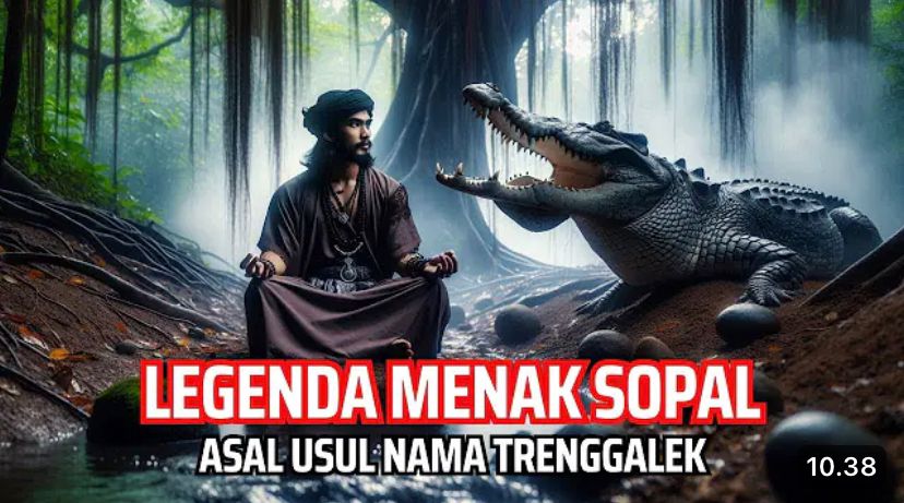Legenda Menak Sopal mengisahkan Dam Bagong, buaya putih, gajah putih Embok Randa, hingga asal-usul nama Trenggalek.